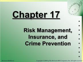 Kinh doanh marketing - Chapter 17: Risk management, insurance, and crime prevention