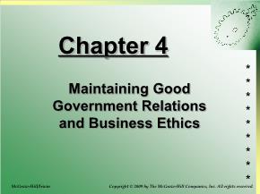 Kinh doanh marketing - Chapter 4: Maintaining good government relations and business ethics