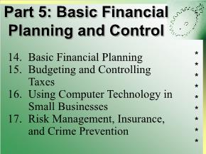 Kinh doanh marketing - Part 5: Basic financial planning and control