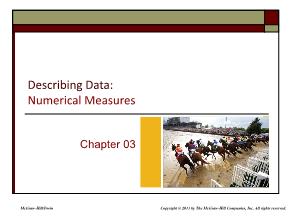 Kinh tế học - Chapter 03: Describing data: Numerical measures