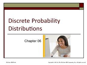 Kinh tế học - Chapter 06: Discrete probability distributions