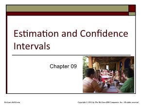 Kinh tế học - Chapter 09: Estimation and confidence intervals