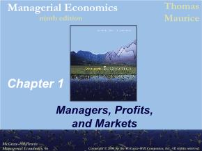 Kinh tế học - Chapter 1: Managers, profits, and markets