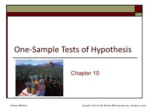 Kinh tế học - Chapter 10: One - Sample tests of hypothesis