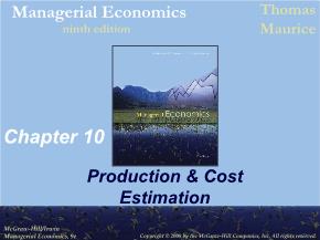 Kinh tế học - Chapter 10: Production & cost estimation