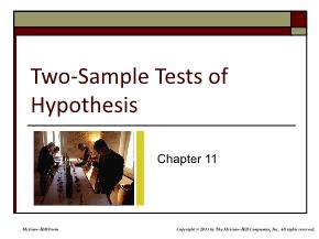 Kinh tế học - Chapter 11: Two - Sample tests of hypothesis