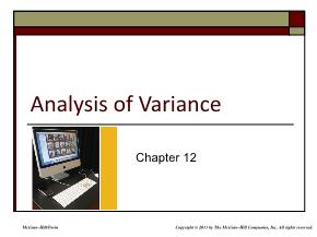 Kinh tế học - Chapter 12: Analysis of variance