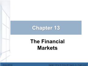 Kinh tế học - Chapter 13: The financial markets