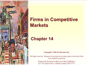 Kinh tế học - Chapter 14: Firms in competitive markets