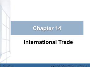 Kinh tế học - Chapter 14: International trade