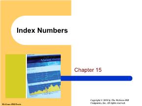 Kinh tế học - Chapter 15: Index numbers