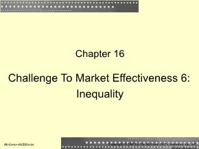 Kinh tế học - Chapter 16: Challenge to market effectiveness 6: inequality