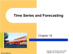 Kinh tế học - Chapter 16: Time series and forecasting