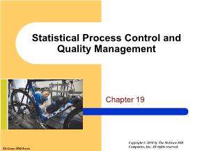 Kinh tế học - Chapter 19: Statistical process control and quality management