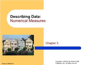 Kinh tế học - Chapter 3: Describing data: Numerical measures