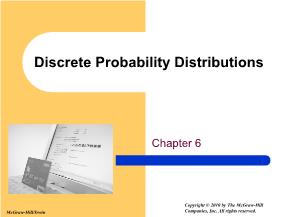 Kinh tế học - Chapter 6: Discrete probability distributions