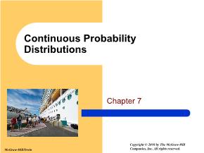 Kinh tế học - Chapter 7: Continuous probability distributions