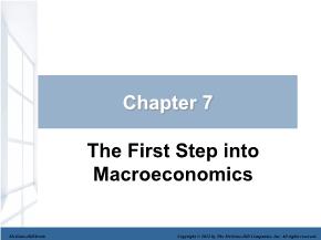 Kinh tế học - Chapter 7: The first step into macroeconomics