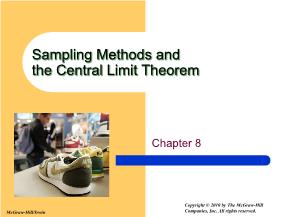 Kinh tế học - Chapter 8: Sampling methods and the central limit theorem