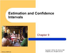Kinh tế học - Chapter 9: Estimation and confidence intervals