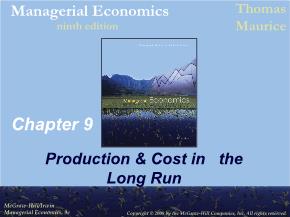 Kinh tế học - Chapter 9: Production & cost in the long run