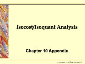 Kinh tế học vĩ mô - Chapter 10: Isocost / Isoquant Analysis