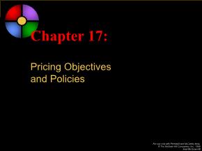 Marketing bán hàng - Chapter 17: Pricing objectives and policies