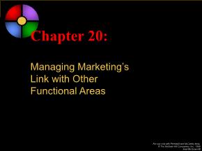 Marketing bán hàng - Chapter 20: Managing marketing’s link with other functional areas