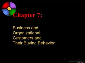 Marketing bán hàng - Chapter 7: Business and organizational customers and their buying behavior