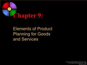 Marketing bán hàng - Chapter 9: Elements of product planning for goods and services