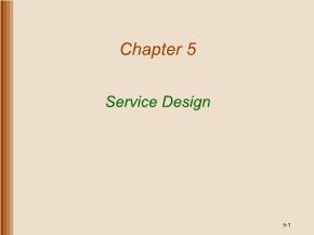 Marketing dịch vụ - Chapter 5: Service design