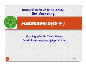 Marketing dịch vụ - Chương 3: Chất lượng dịch vụ (service quality)