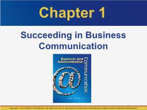 PR truyền thông - Chapter 1: Succeeding in business communication