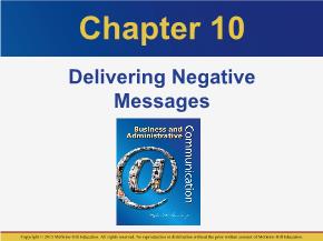 PR truyền thông - Chapter 10: Delivering negative messages