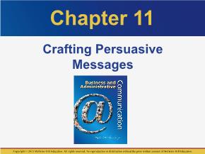 PR truyền thông - Chapter 11: Crafting persuasive messages