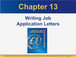 PR truyền thông - Chapter 13: Writing job application letters