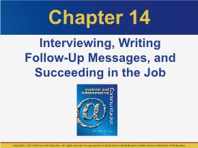 PR truyền thông - Chapter 14: Interviewing, writing follow - Up messages, and succeeding in the job