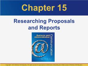 PR truyền thông - Chapter 15: Researching proposals and reports