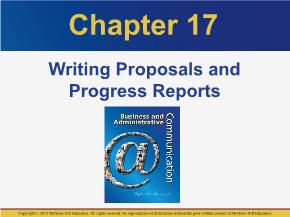 PR truyền thông - Chapter 17: Writing proposals and progress reports