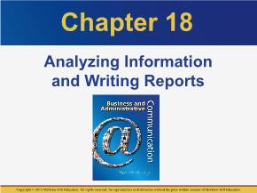 PR truyền thông - Chapter 18: Analyzing information and writing reports