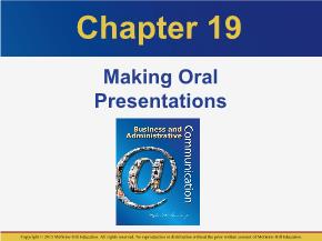 PR truyền thông - Chapter 19: Making oral presentations
