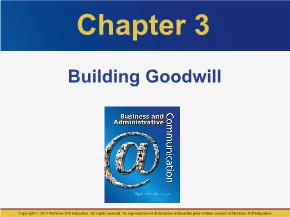 PR truyền thông - Chapter 3: Building goodwill