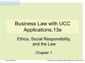 Quản trị kinh doanh - Chapter 1: Business law with ucc applications,13e