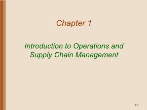 Quản trị kinh doanh - Chapter 1: Introduction to operations and supply chain management