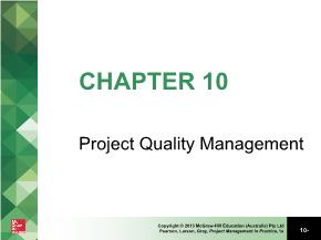 Quản trị kinh doanh - Chapter 10: Project quality management