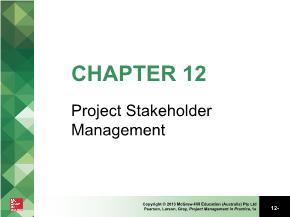 Quản trị kinh doanh - Chapter 12: Project stakeholder management