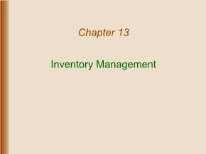 Quản trị kinh doanh - Chapter 13: Inventory management