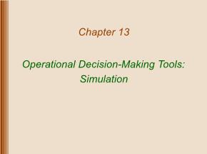 Quản trị kinh doanh - Chapter 13: Operational decision - Making tools: Simulation