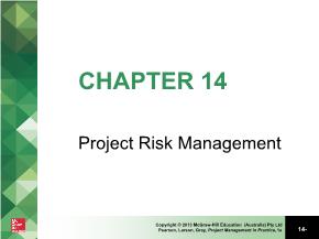 Quản trị kinh doanh - Chapter 14: Project risk management