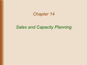 Quản trị kinh doanh - Chapter 14: Sales and capacity planning